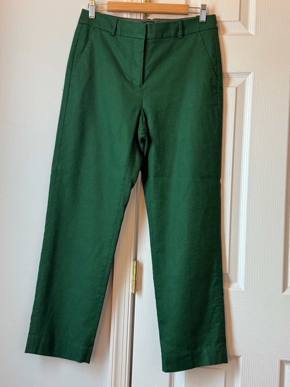 J. Crew Kallie Dark Green Straight-Leg Chinos
